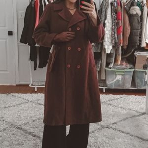 Burgundy wool coat
